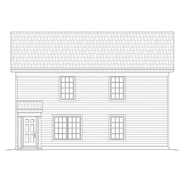 Early American House Plan Rear Elevation - Bissel Country Home 141D-0120 - Shop House Plans and More