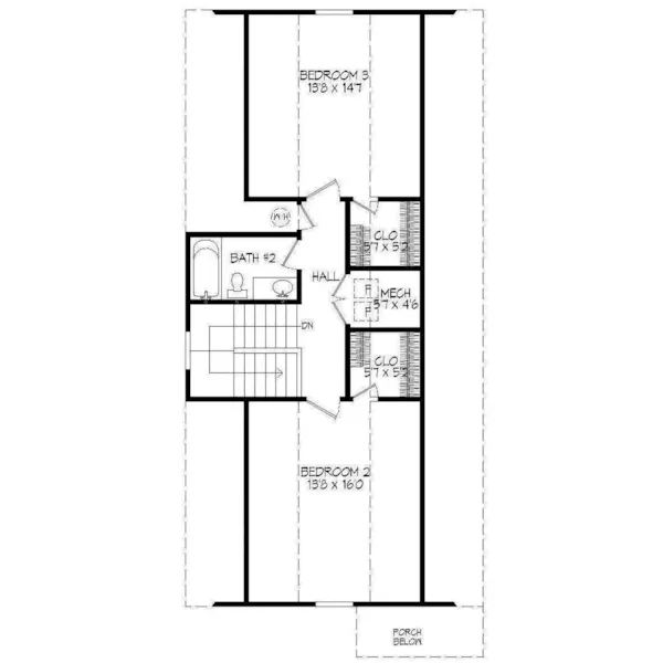 Arts & Crafts House Plan Second Floor - Arcadia Mill Country Home 141D-0122 - Shop House Plans and More