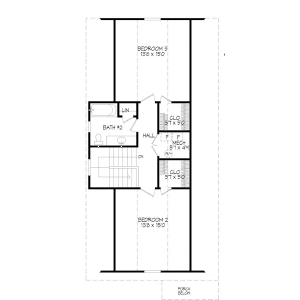 Bungalow House Plan Second Floor - 141D-0126 - Shop House Plans and More