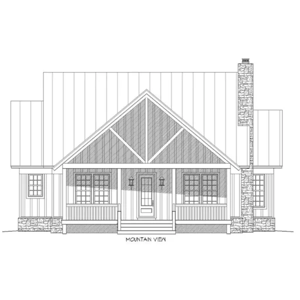 Waterfront House Plan Front of Home - Terrwyn Craftsman Cabin 141D-0129 - Shop House Plans and More