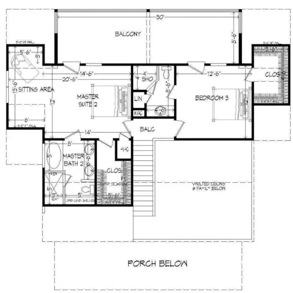 Farmhouse Plan Second Floor - Walter Creek Craftsman Home 141D-0130 - Shop House Plans and More