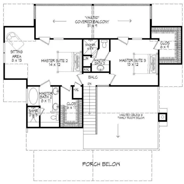 Cabin & Cottage House Plan Second Floor - Boone Hollow Rustic Home 141D-0132 - Shop House Plans and More