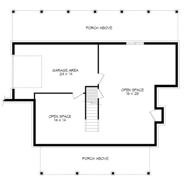 Cabin & Cottage House Plan Lower Level Floor - Boone Hollow Rustic Home 141D-0132 - Shop House Plans and More