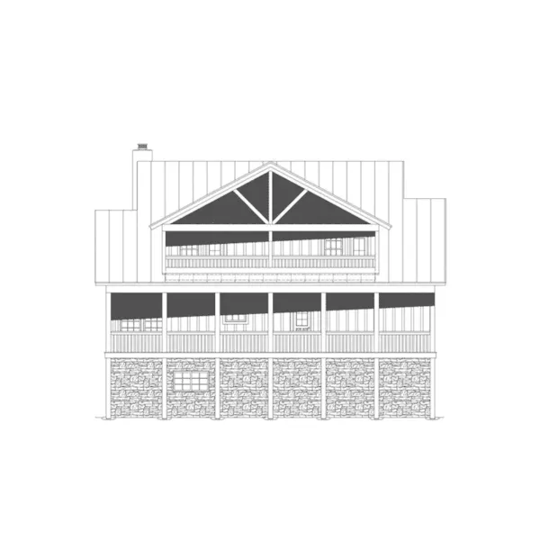 Cabin & Cottage House Plan Rear Elevation - Boone Hollow Rustic Home 141D-0132 - Shop House Plans and More