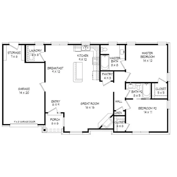 Arts & Crafts House Plan First Floor - Highwood Country Home 141D-0135 - Shop House Plans and More