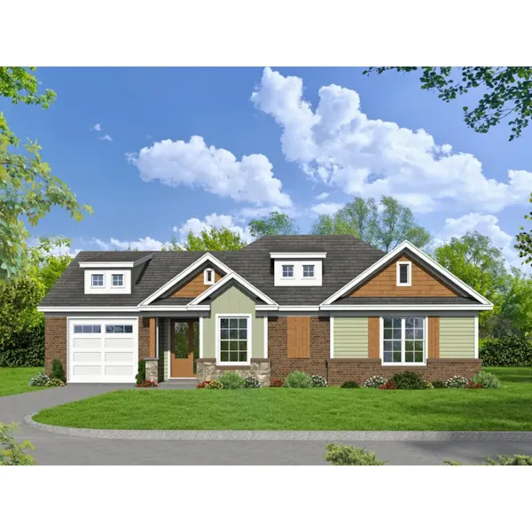 Arts & Crafts House Plan Front of Home - Highwood Country Home 141D-0135 - Shop House Plans and More