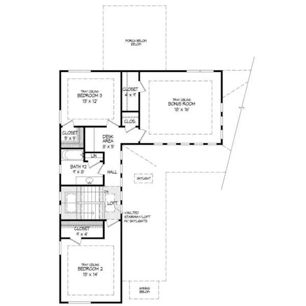 Prairie House Plan Second Floor - Jemma Modern Home 141D-0136 - Shop House Plans and More