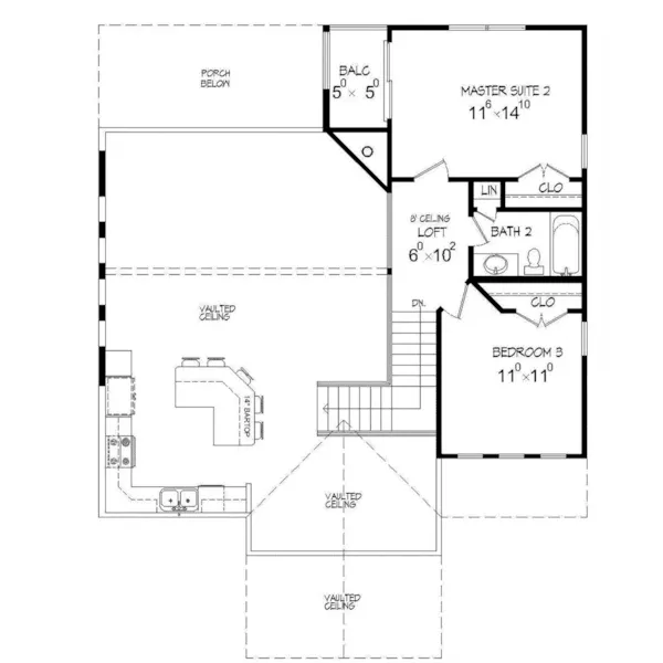 Craftsman House Plan Second Floor - Lucille Creek Craftsman Home 141D-0139 - Shop House Plans and More