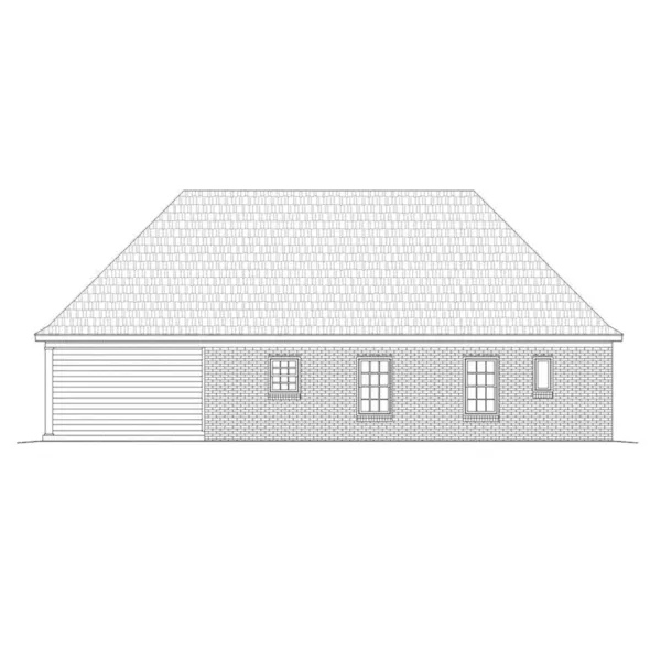 Ranch House Plan Rear Elevation - Siegel Ranch Home 141D-0143 - Shop House Plans and More