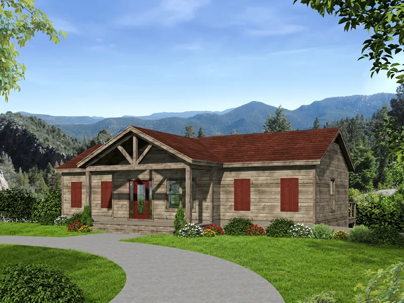 Rustic House Plan Front of Home - 141D-0144 - Shop House Plans and More