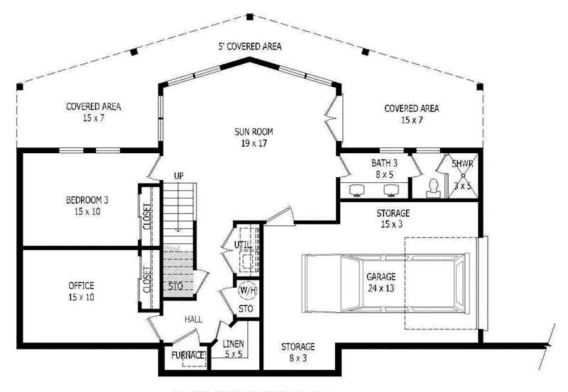 Rustic House Plan Lower Level Floor - 141D-0144 - Shop House Plans and More