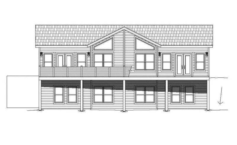 Rustic House Plan Rear Elevation - 141D-0144 - Shop House Plans and More