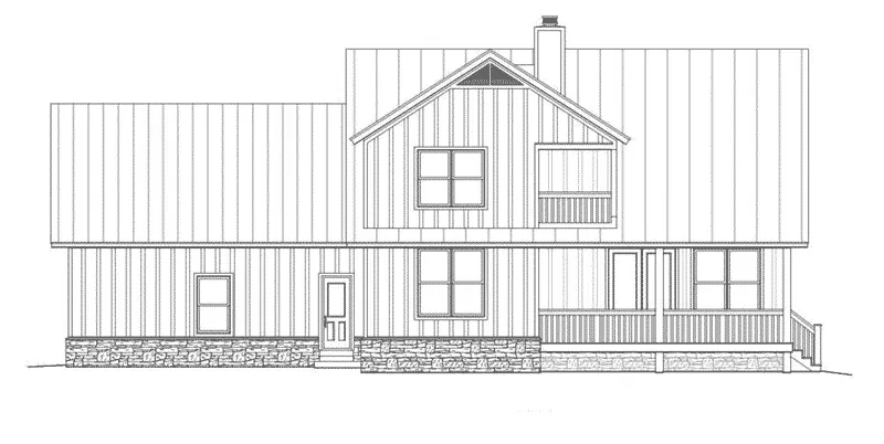 Arts & Crafts House Plan Rear Elevation - Osprey Marsh Craftsman Home 141D-0145 - Shop House Plans and More