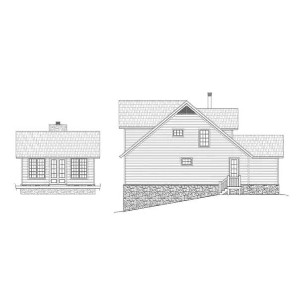 Rustic House Plan Right Elevation - Lake Landing Craftsman Home 141D-0152 - Shop House Plans and More