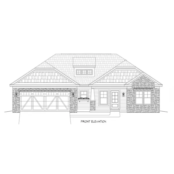 Traditional House Plan Front of Home - Lindenhill Craftsman Home 141D-0153 - Shop House Plans and More