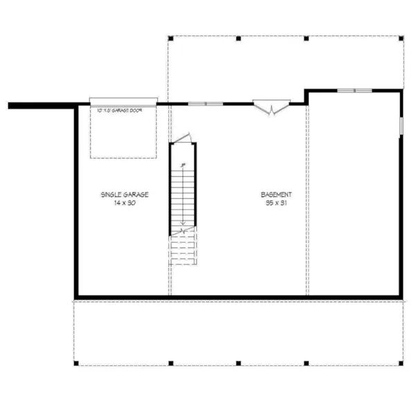 Country House Plan Lower Level Floor - Nickerson Hill Craftsman Home 141D-0155 - Shop House Plans and More