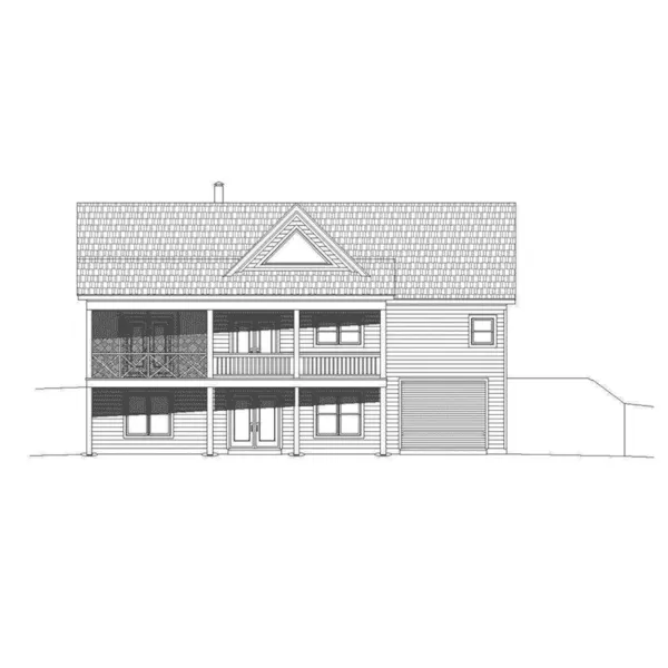 Country House Plan Rear Elevation - Nickerson Hill Craftsman Home 141D-0155 - Shop House Plans and More