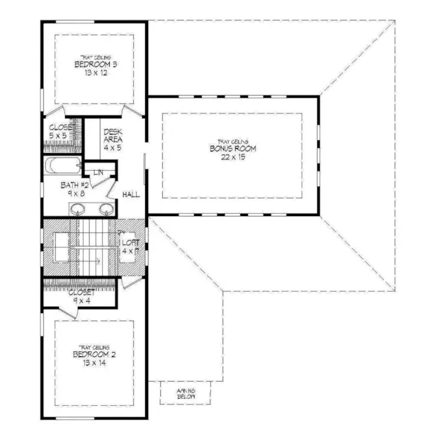 Modern House Plan Second Floor - Orsen Modern Home 141D-0156 - Shop House Plans and More