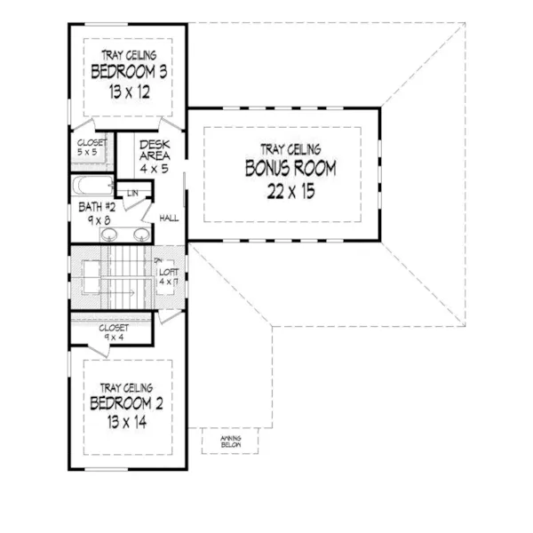 Traditional House Plan Second Floor - Speers Modern Home 141D-0157 - Shop House Plans and More