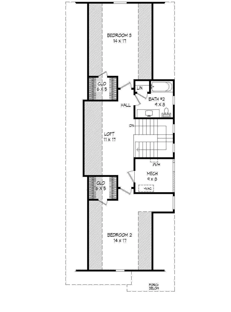 Bungalow House Plan Second Floor - 141D-0160 - Shop House Plans and More