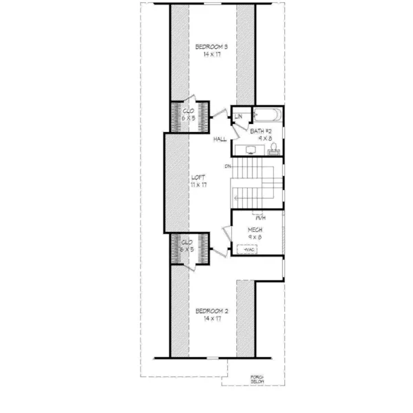 Modern House Plan Second Floor - Vinewood Country Cottage 141D-0160 - Shop House Plans and More