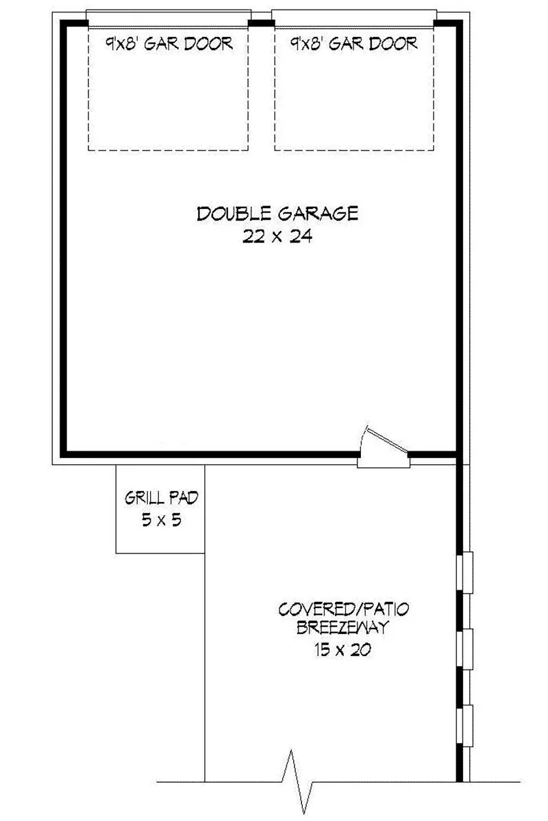 Bungalow House Plan Garage Floor Plan - 141D-0160 - Shop House Plans and More