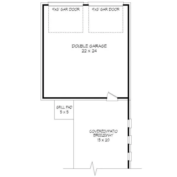 Modern House Plan Garage Floor Plan - Vinewood Country Cottage 141D-0160 - Shop House Plans and More