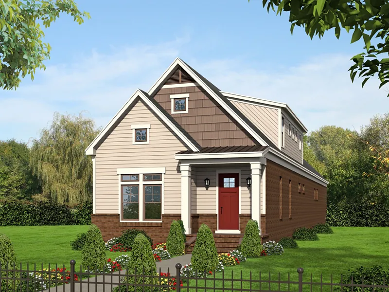 Saltbox House Plan Front of Home - 141D-0161 - Shop House Plans and More