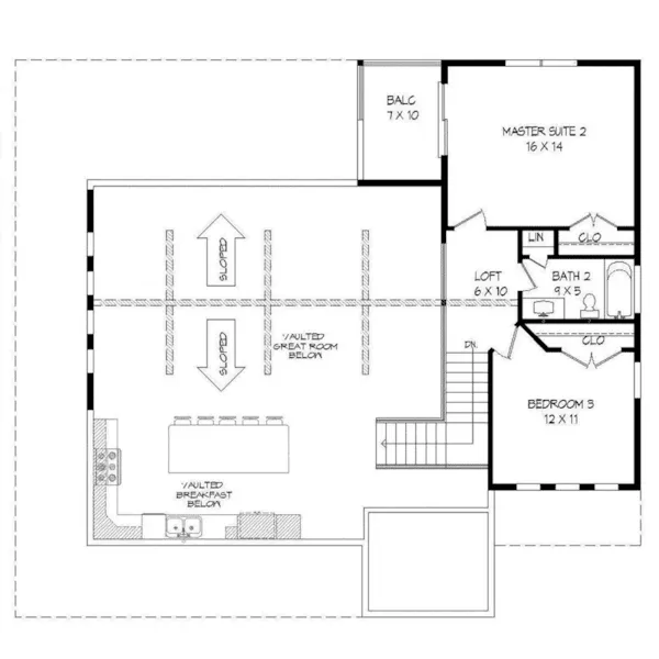 Craftsman House Plan Second Floor - Howell Vista Rustic Home 141D-0163 - Shop House Plans and More