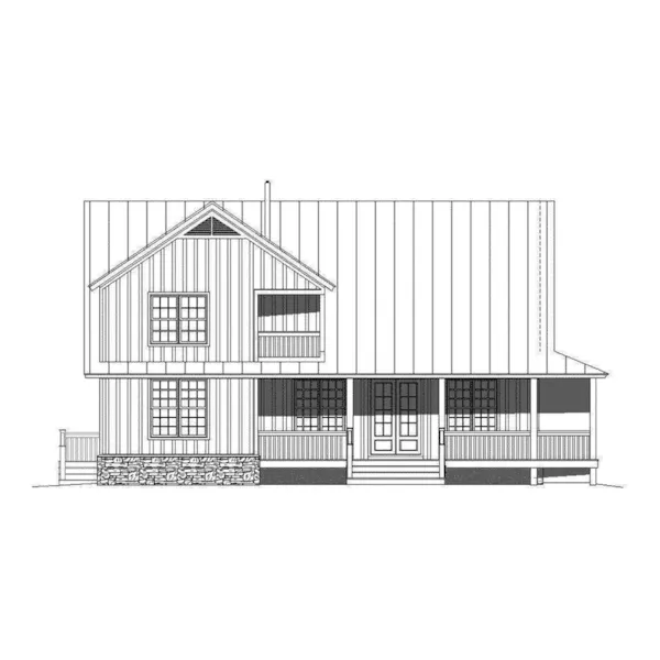 Craftsman House Plan Rear Elevation - Howell Vista Rustic Home 141D-0163 - Shop House Plans and More