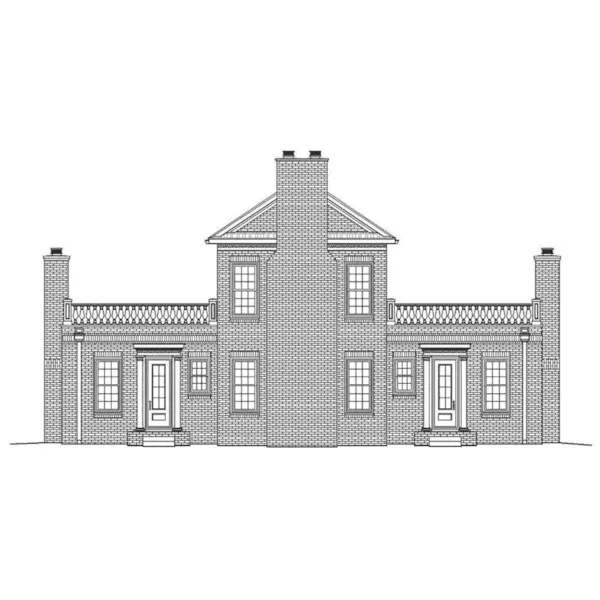 Greek Revival House Plan Rear Elevation - Hubbard Place Traditional Home 141D-0164 - Shop House Plans and More