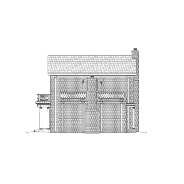 Greek Revival House Plan Right Elevation - Hubbard Place Traditional Home 141D-0164 - Shop House Plans and More