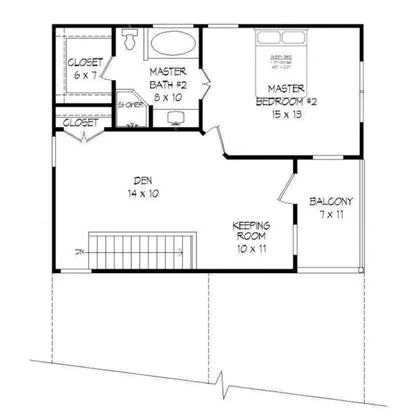 Second Floor - Dellma Traditional Home 141D-0165 - Shop House Plans and More