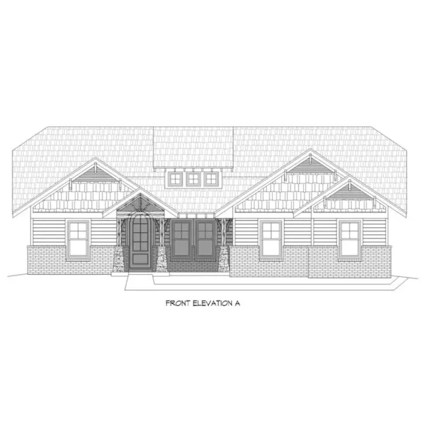 Rustic House Plan Front of Home - Levit Town Craftsman Home 141D-0170 - Shop House Plans and More