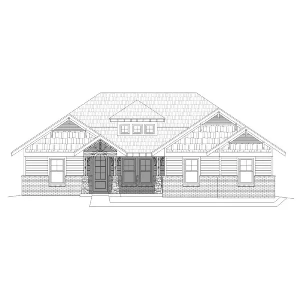 Rustic House Plan Front Photo 02 - Levit Town Craftsman Home 141D-0170 - Shop House Plans and More