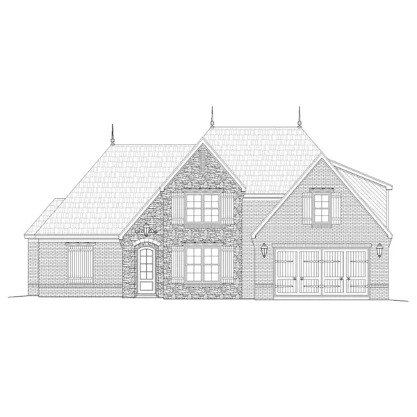 European House Plan Front of Home - Perla Traditional Home 141D-0172 - Shop House Plans and More