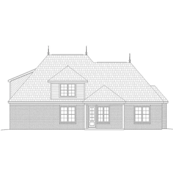 European House Plan Rear Elevation - Perla Traditional Home 141D-0172 - Shop House Plans and More