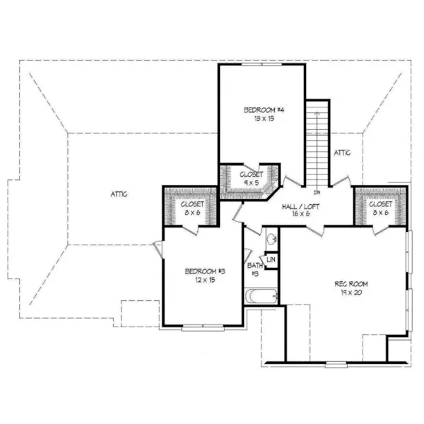 Craftsman House Plan Second Floor - Norwin European Home 141D-0173 - Shop House Plans and More