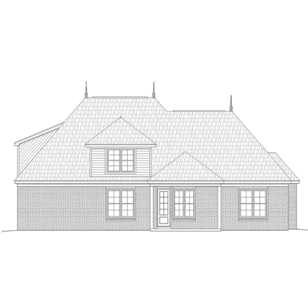 Craftsman House Plan Rear Elevation - Norwin European Home 141D-0173 - Shop House Plans and More