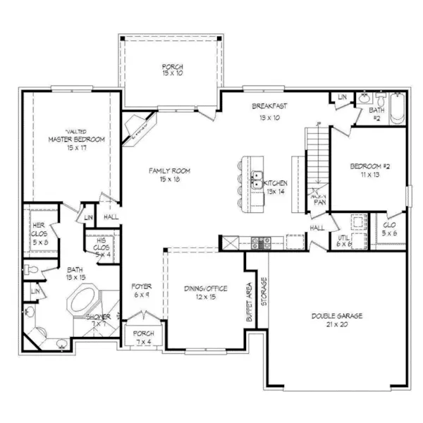 Traditional House Plan First Floor - Millson European Home 141D-0175 - Shop House Plans and More