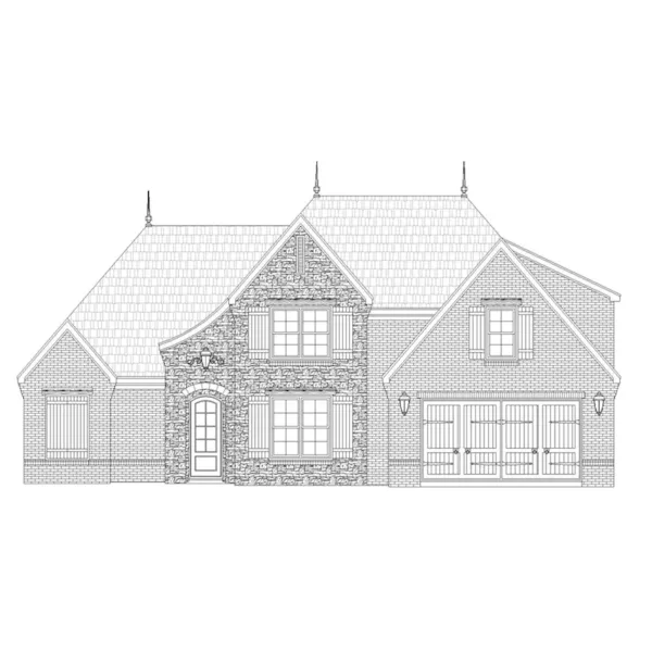 Traditional House Plan Front of Home - Millson European Home 141D-0175 - Shop House Plans and More