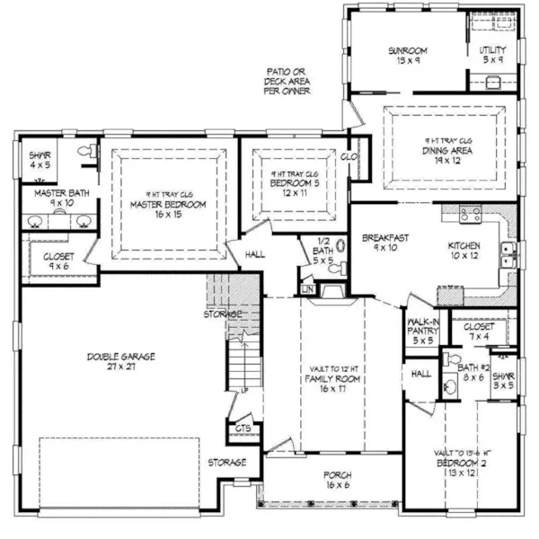 Rustic House Plan First Floor - Levanna Ranch Home 141D-0176 - Shop House Plans and More