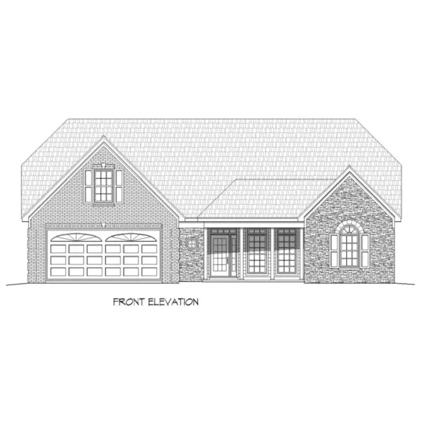 Rustic House Plan Front of Home - Levanna Ranch Home 141D-0176 - Shop House Plans and More