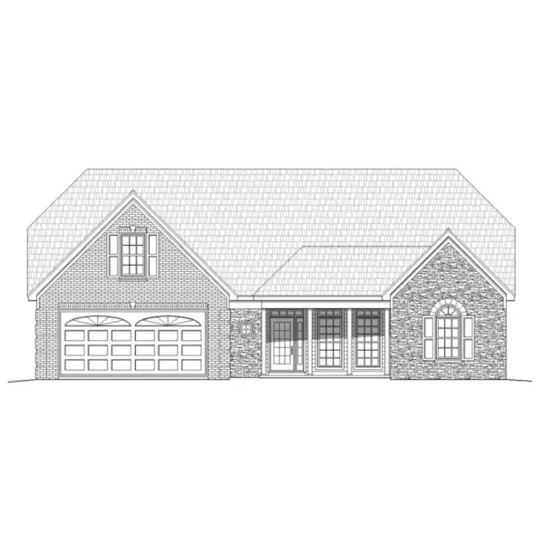 Country French House Plan Front of Home - Farrell Hill Ranch Home 141D-0179 - Shop House Plans and More