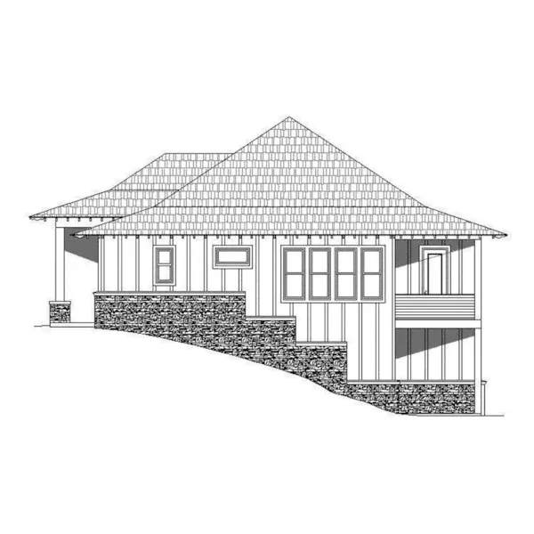 Beach & Coastal House Plan Right Elevation - Montauk Lake Rustic Home 141D-0196 - Shop House Plans and More