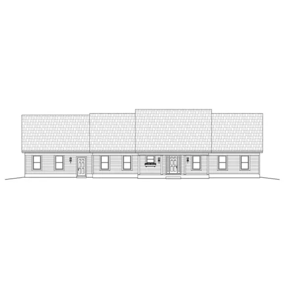 Ranch House Plan Front of Home - Hullary Ranch Home 141D-0198 - Shop House Plans and More