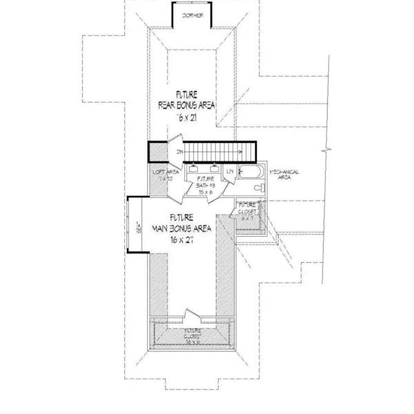 Ranch House Plan Second Floor - Ivystone Shingle Home 141D-0199 - Search House Plans and More