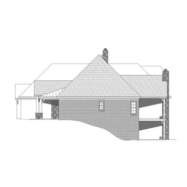 Ranch House Plan Right Elevation - Ivystone Shingle Home 141D-0199 - Search House Plans and More