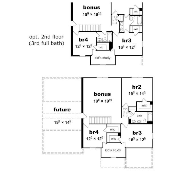 Country House Plan Second Floor - Truman Traditional Home 141D-0201 - Shop House Plans and More