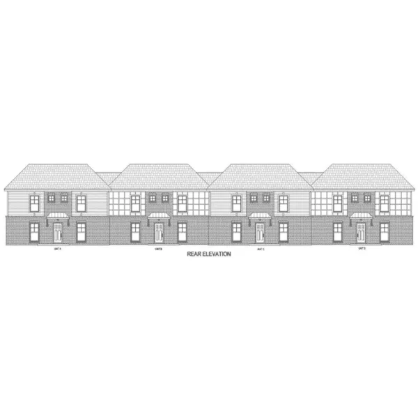 Rear Elevation - Vista Park Multi-Family Home 141D-0203 - Shop House Plans and More